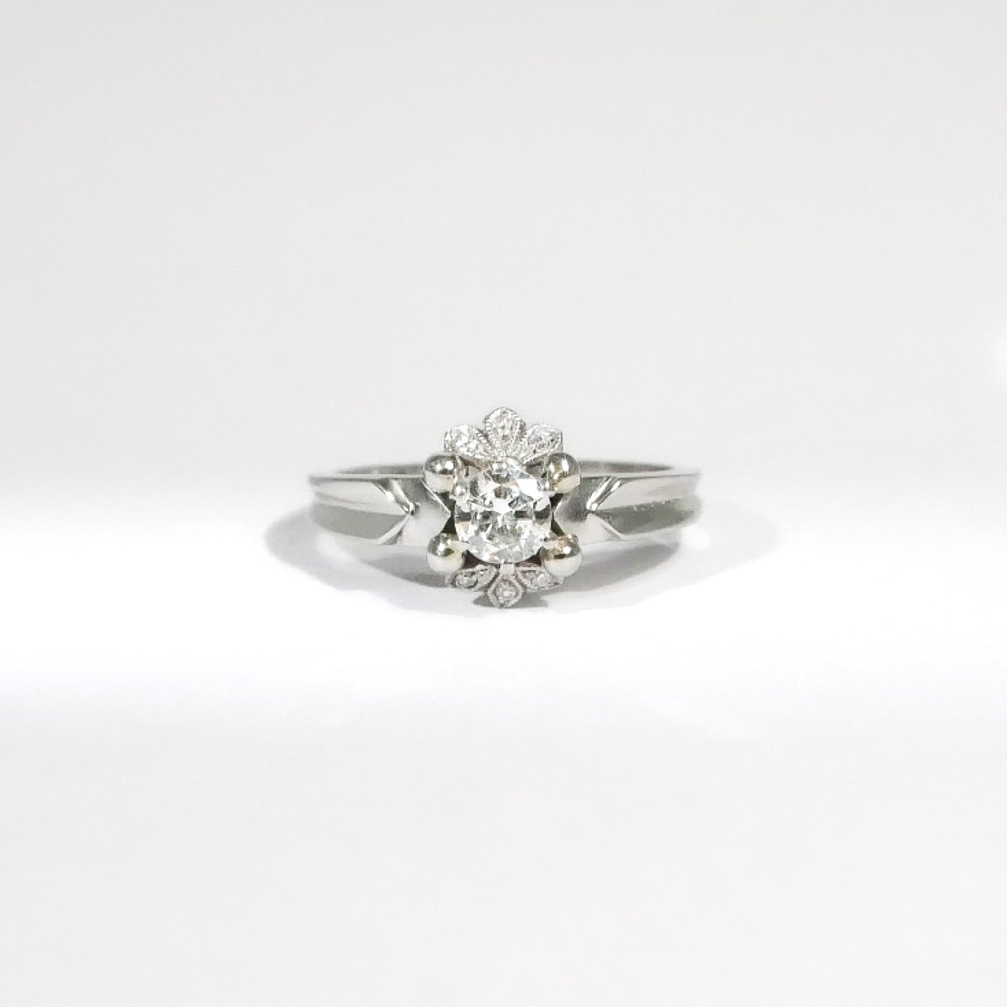 Vintage Ringe Blume Diamant 18KT