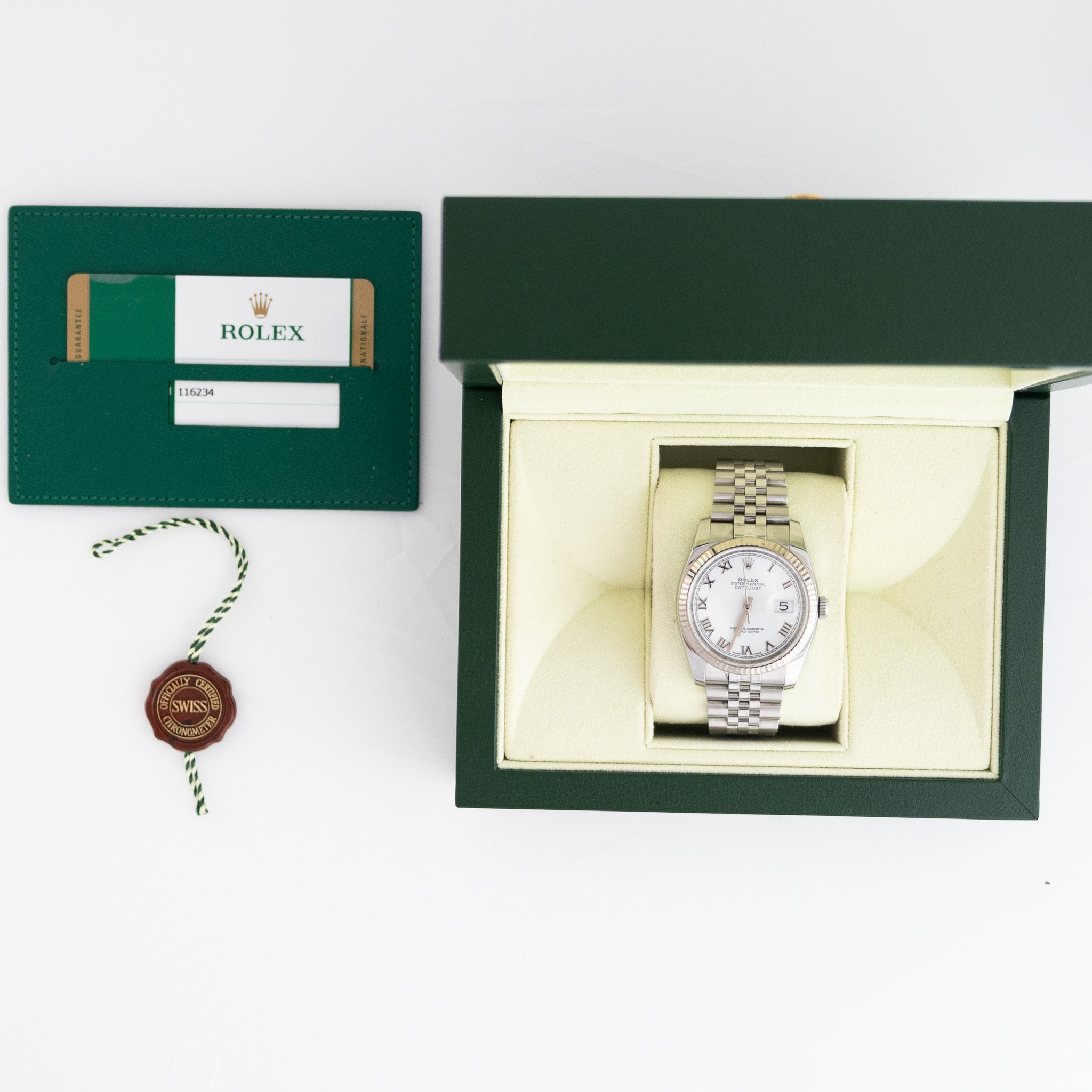 Rolex Datejust Weißes Zifferblatt Jubilee
