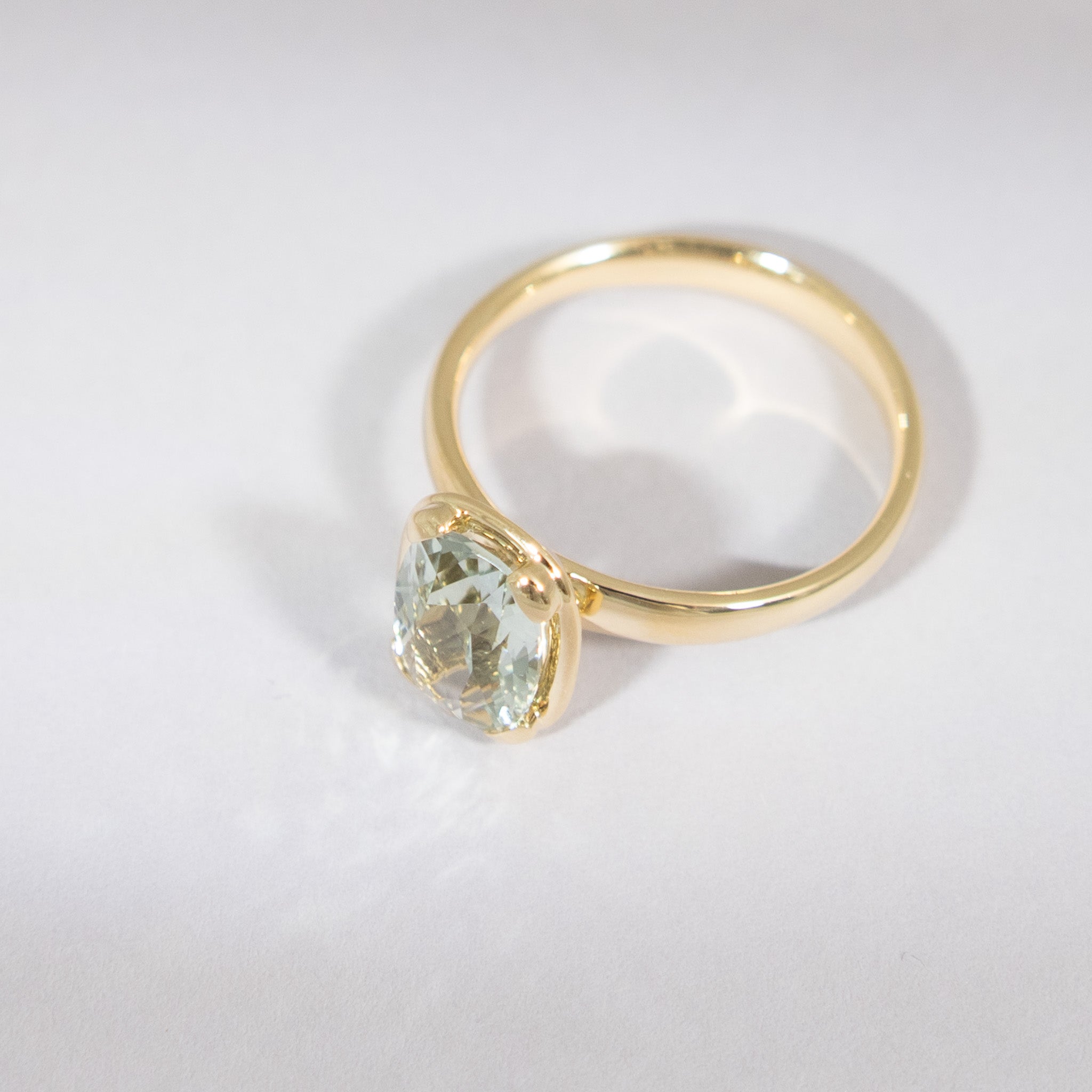 Ring Prasiolith facettiert 18KT