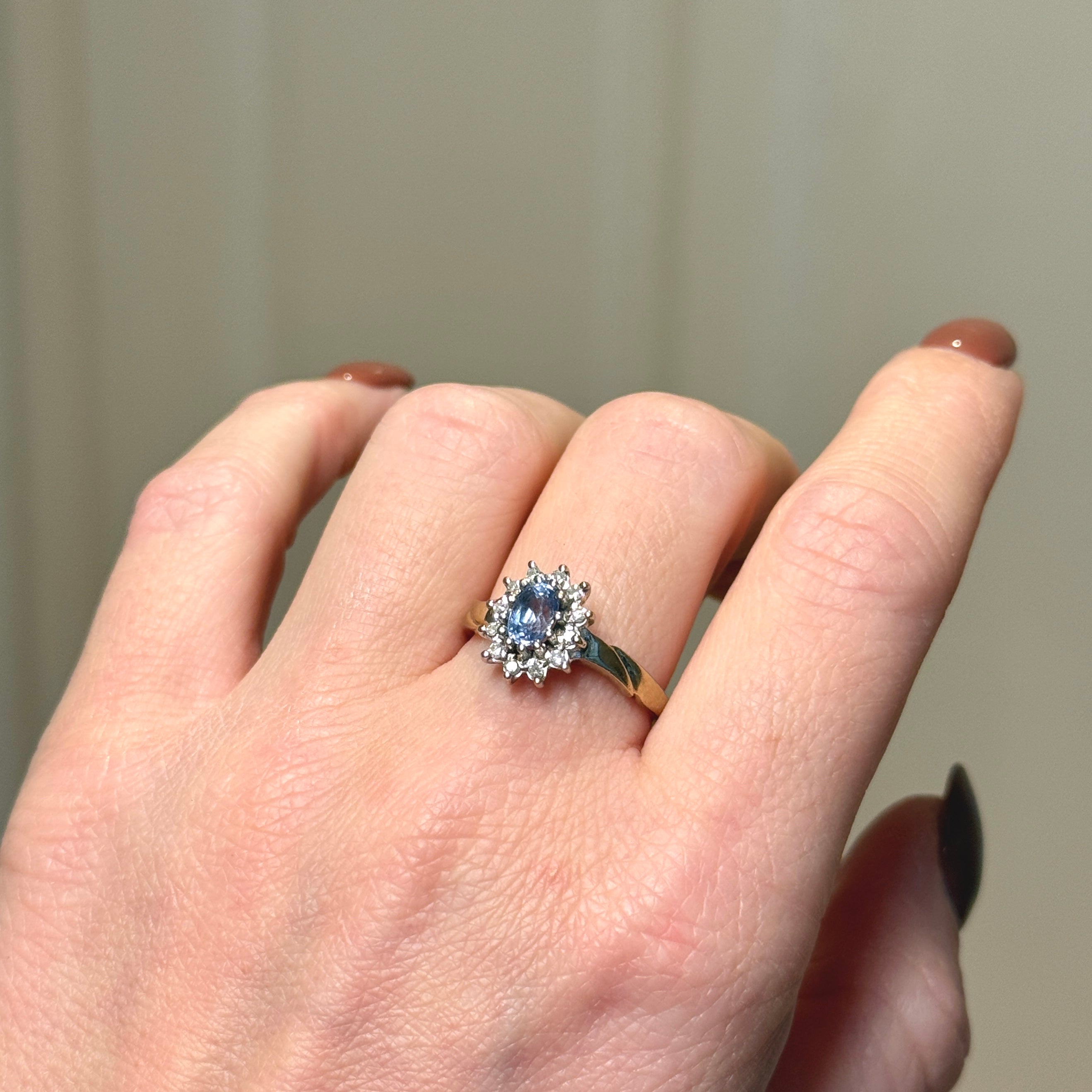 Vintage Saphir Diamant Ring