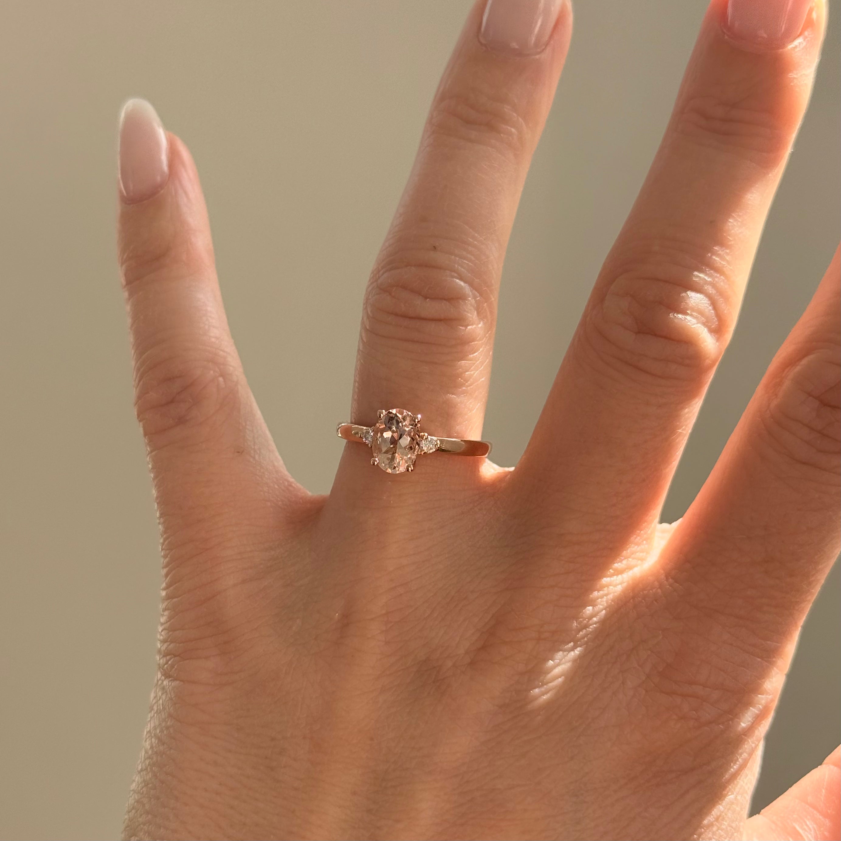 Ring aus 18KT Roségold mit Morganit