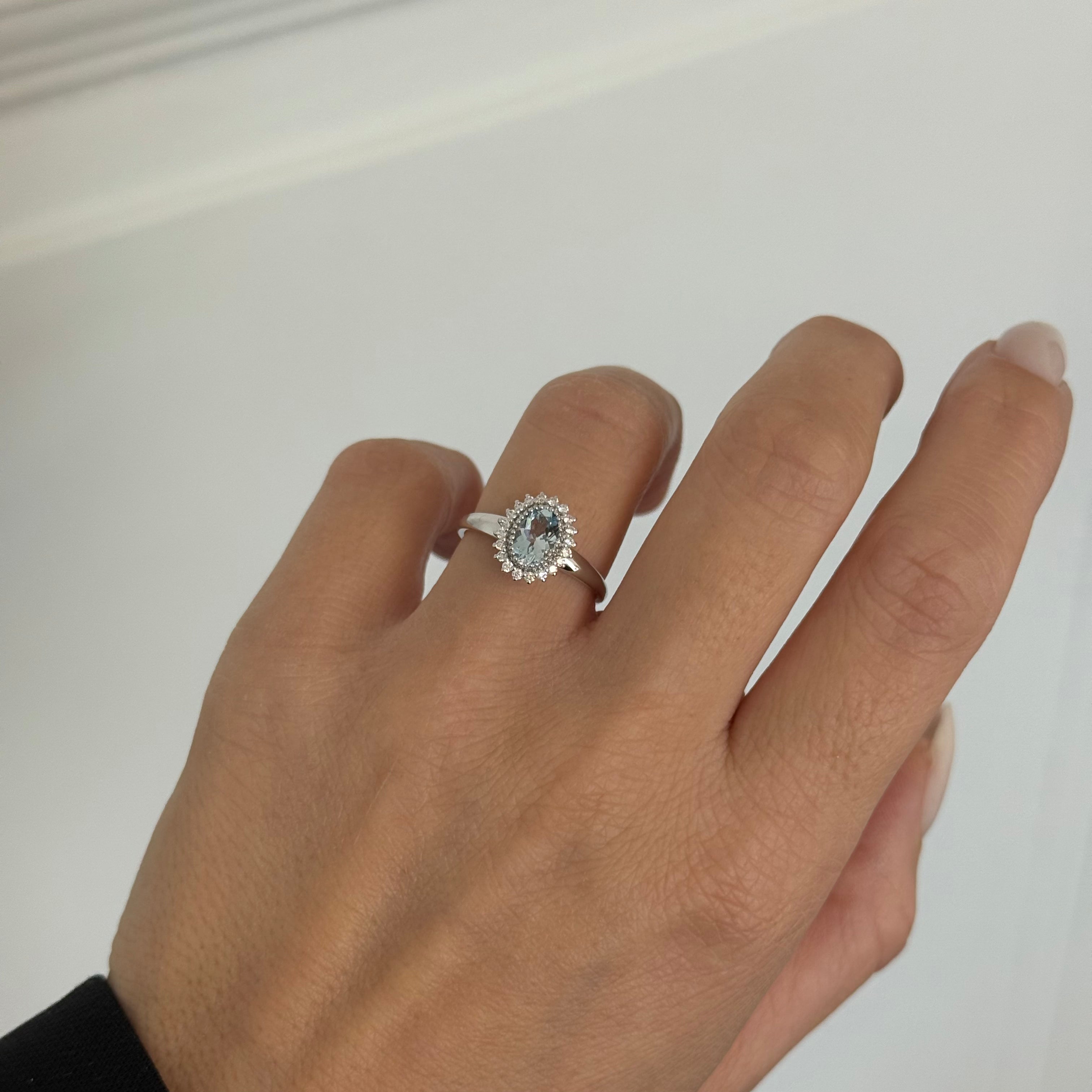 Ring Aquamarin Halo-Design - Designed by gluecksgriff