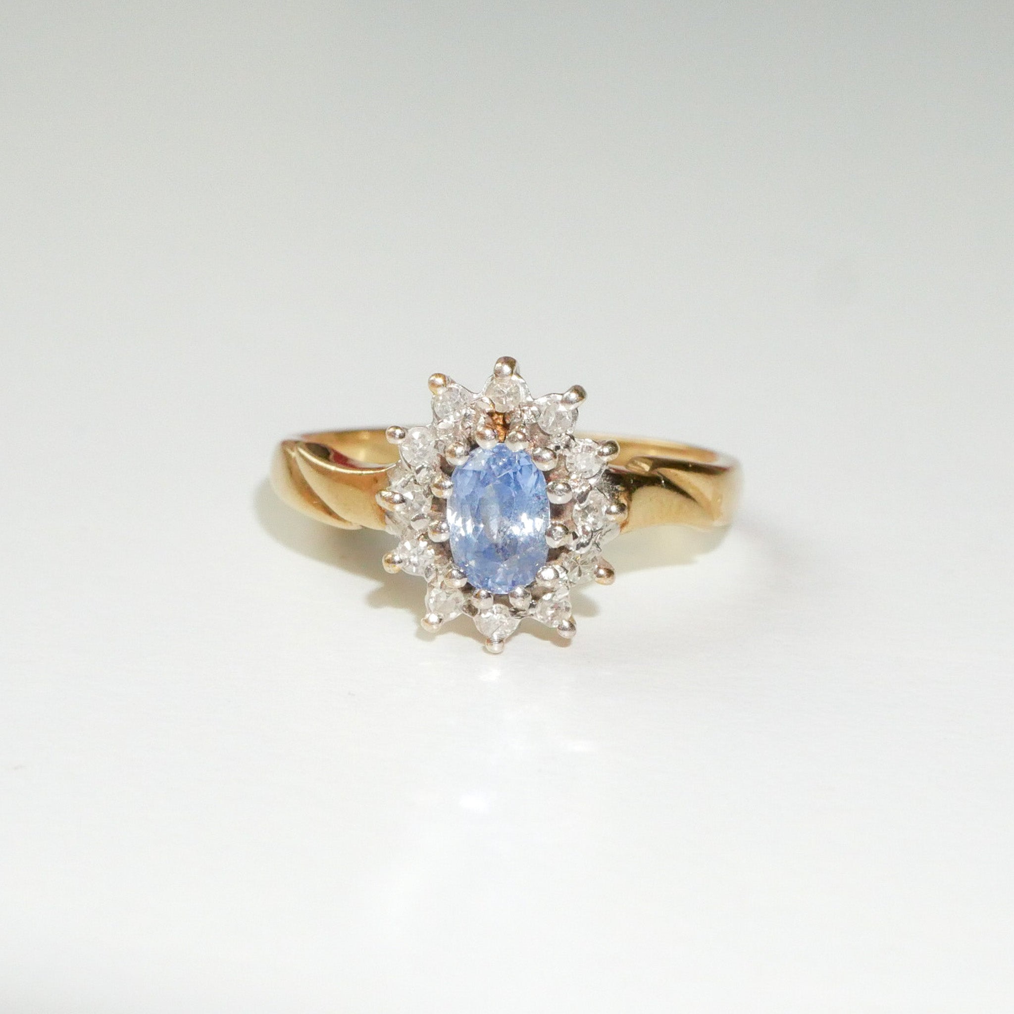 Vintage Saphir Diamant Ring
