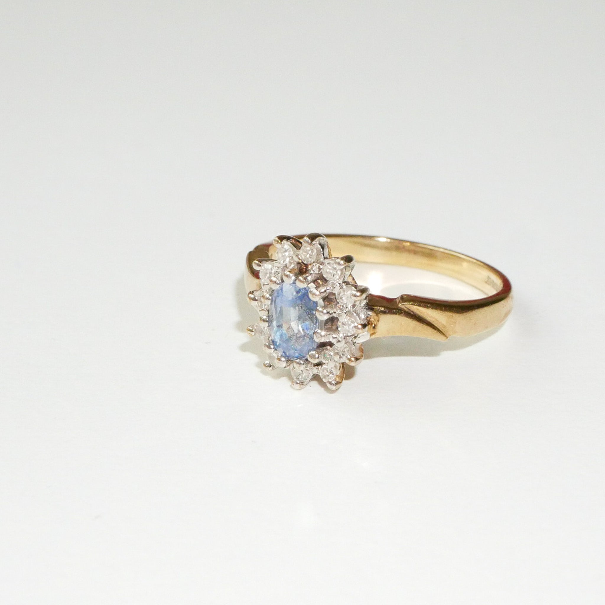 Vintage Saphir Diamant Ring