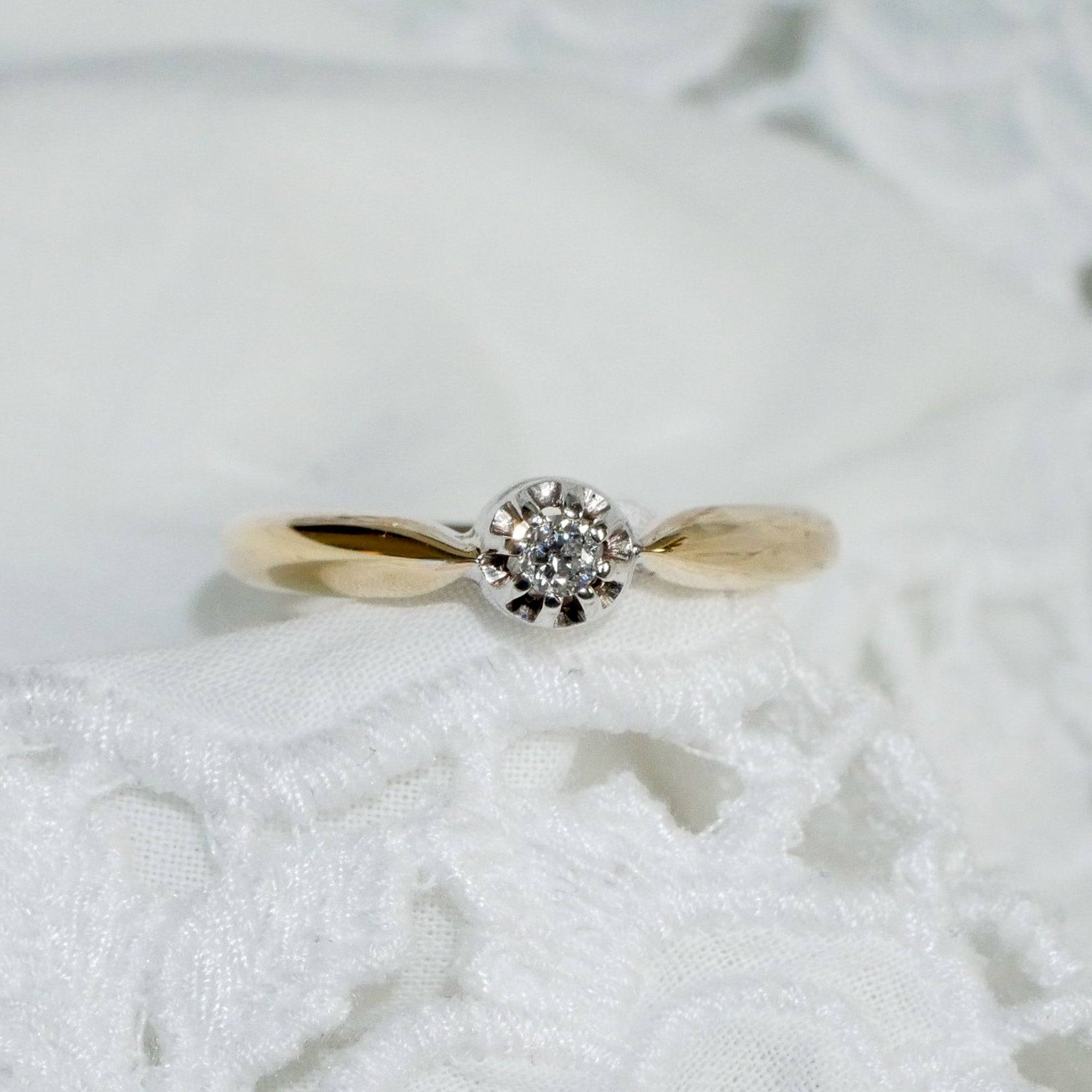 Vintage Diamant Solitär Ring