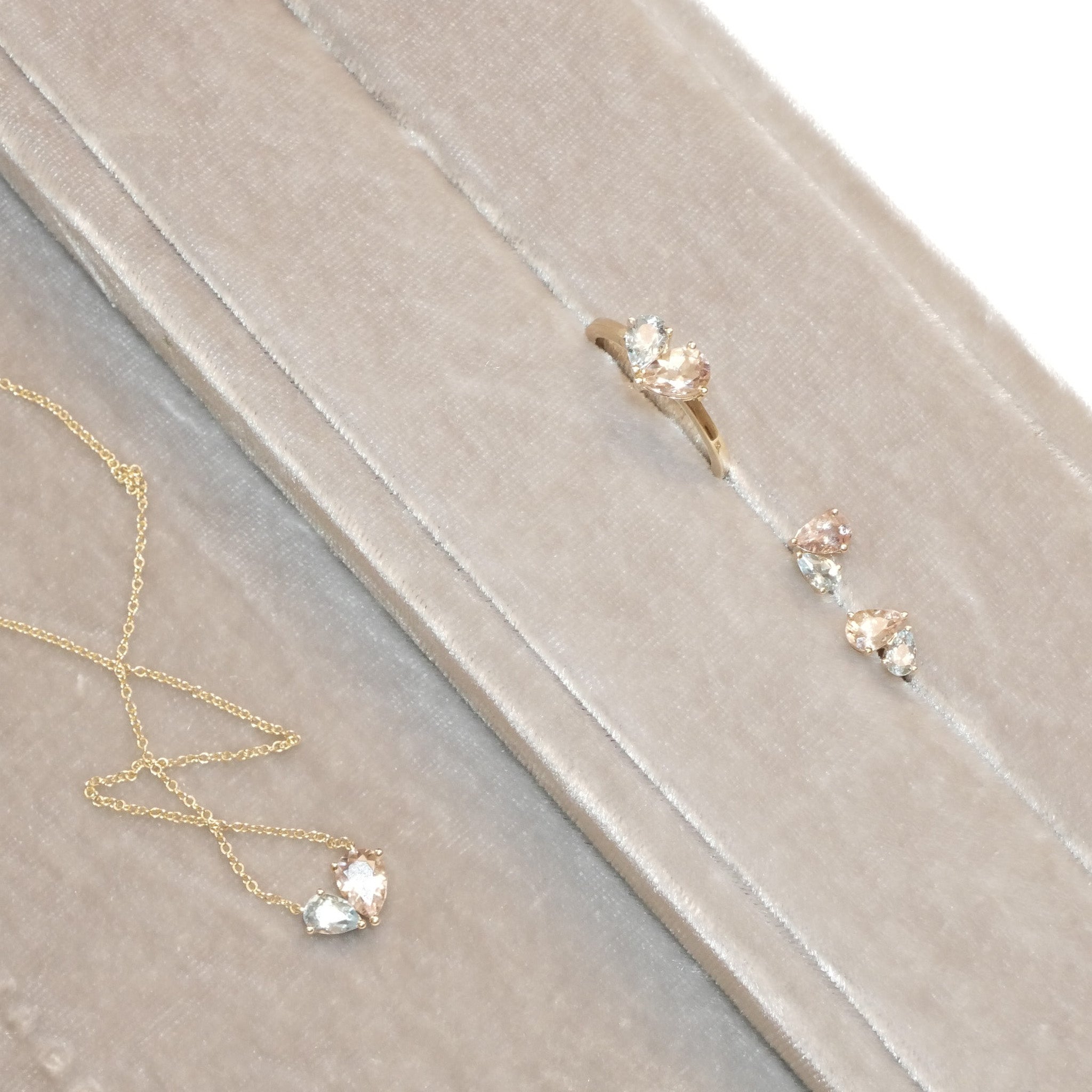 Kette Morganit und Aquamarin