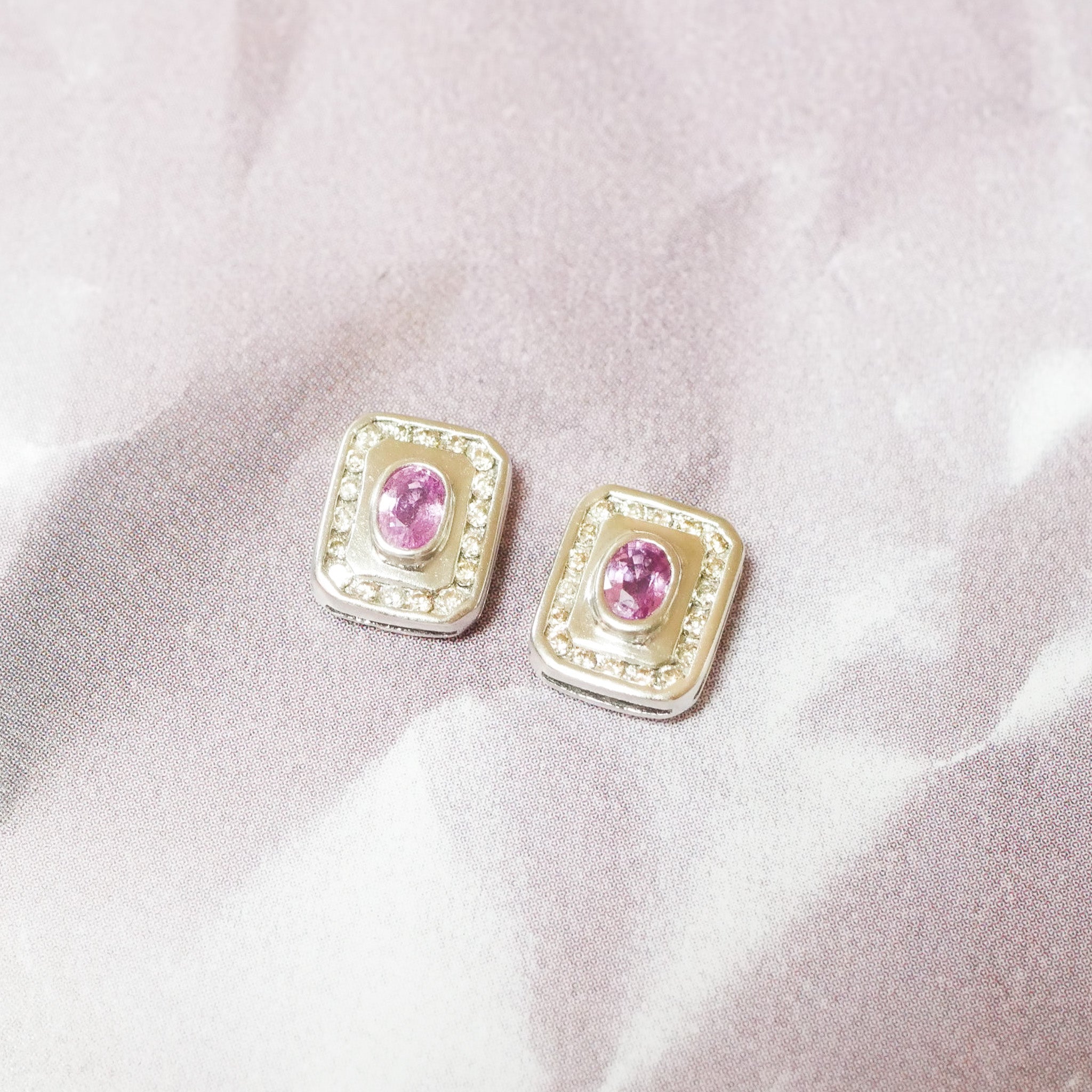 Vintage Ohrringe Saphir und Diamanten