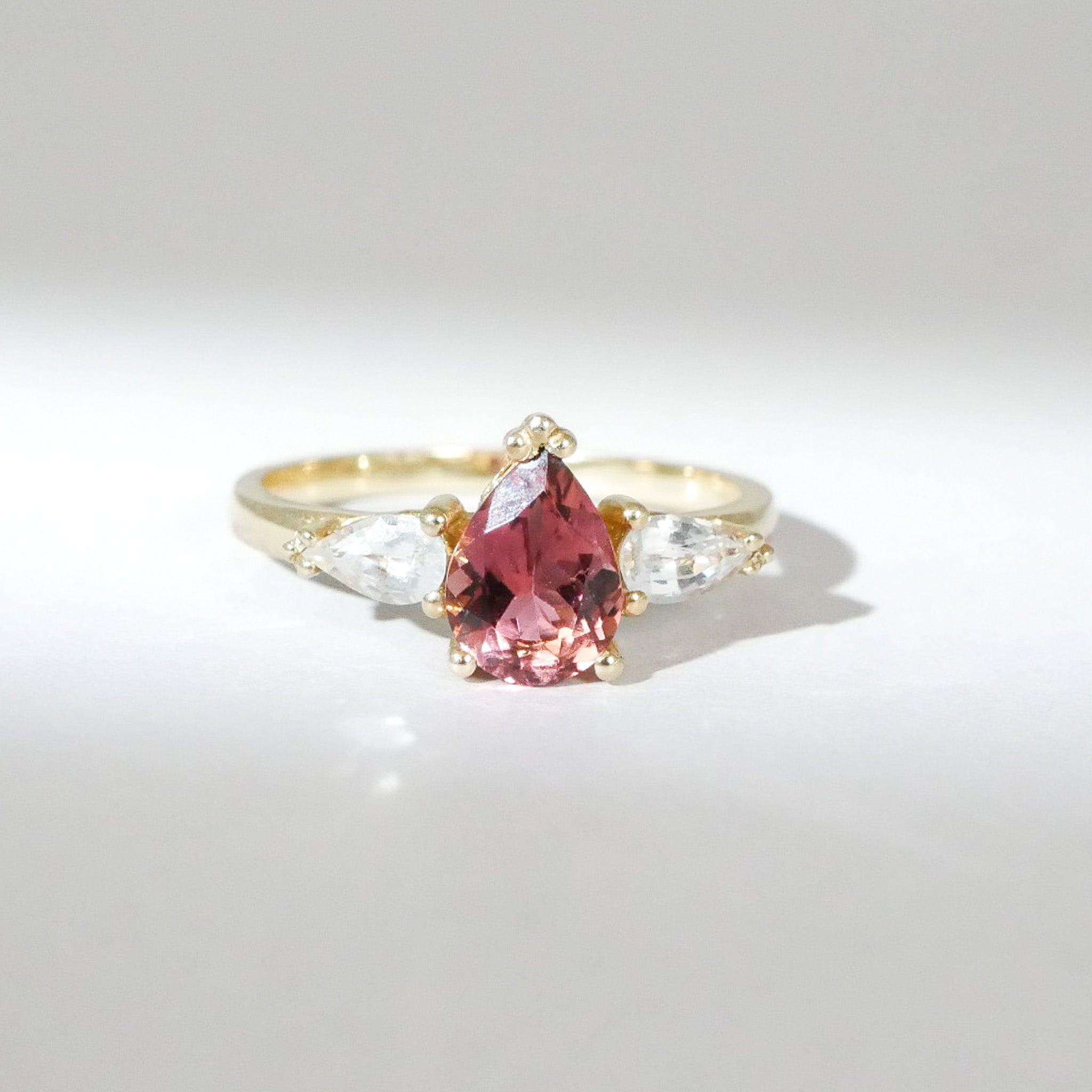 cherry red Turmalin Ring Gold
