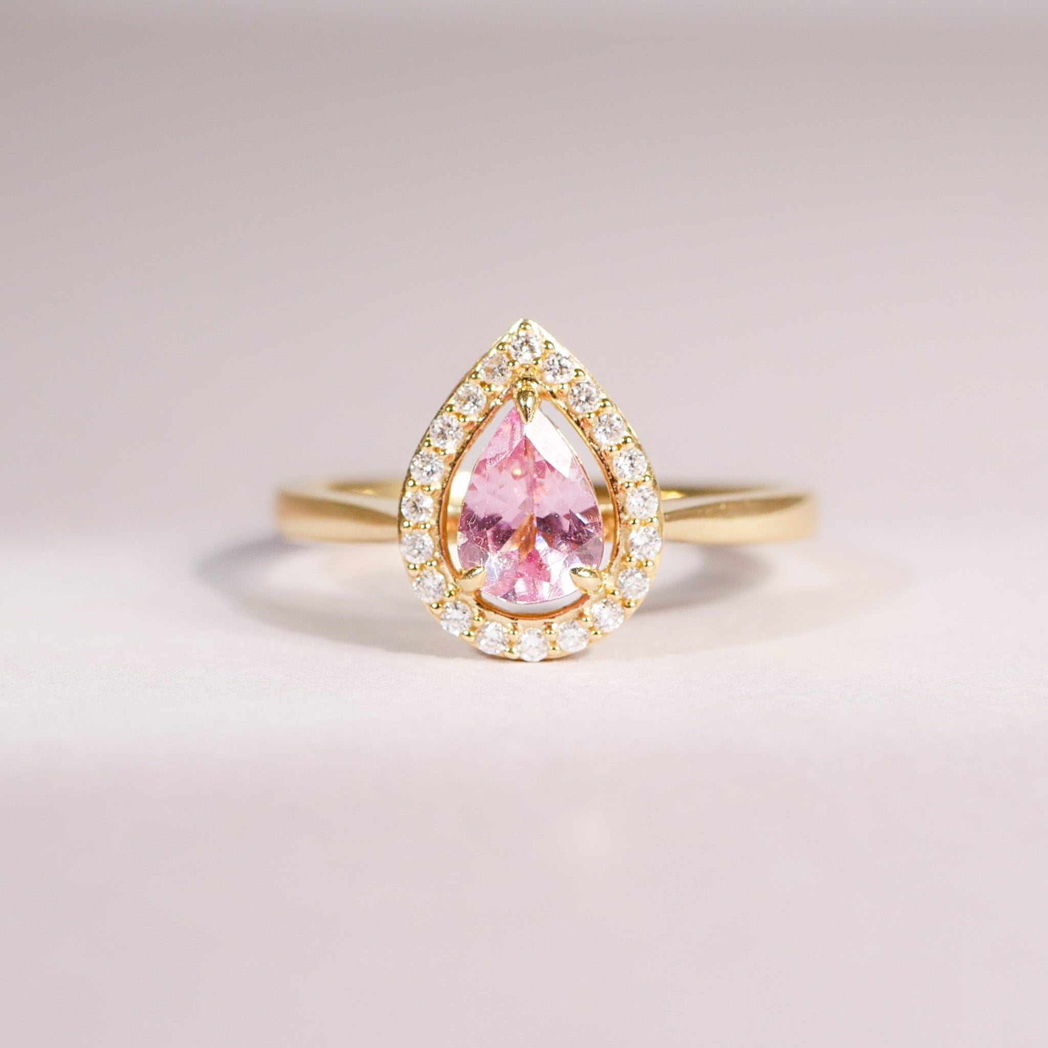 Pinker Granat Diamant Ring