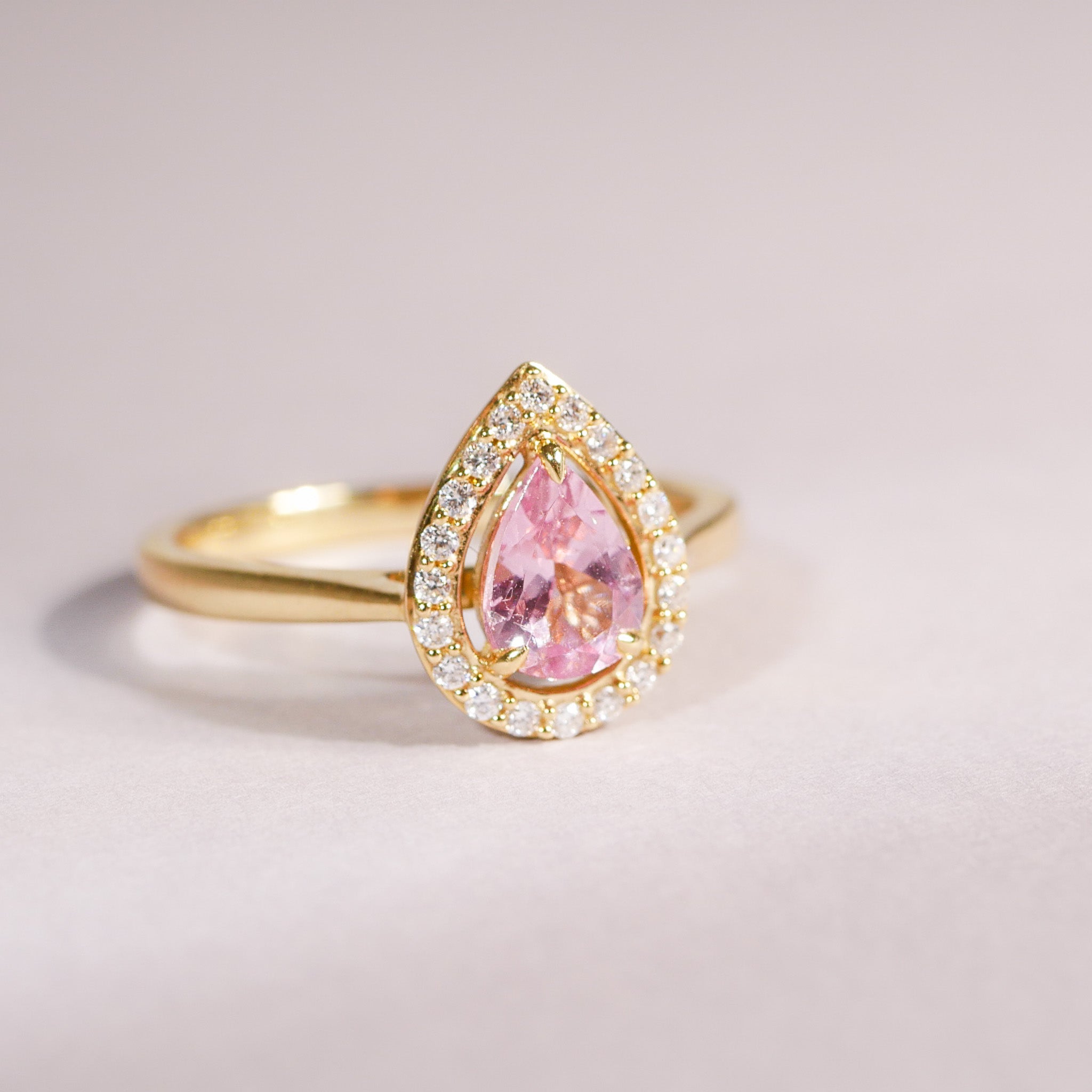 Pinker Granat Diamant Ring