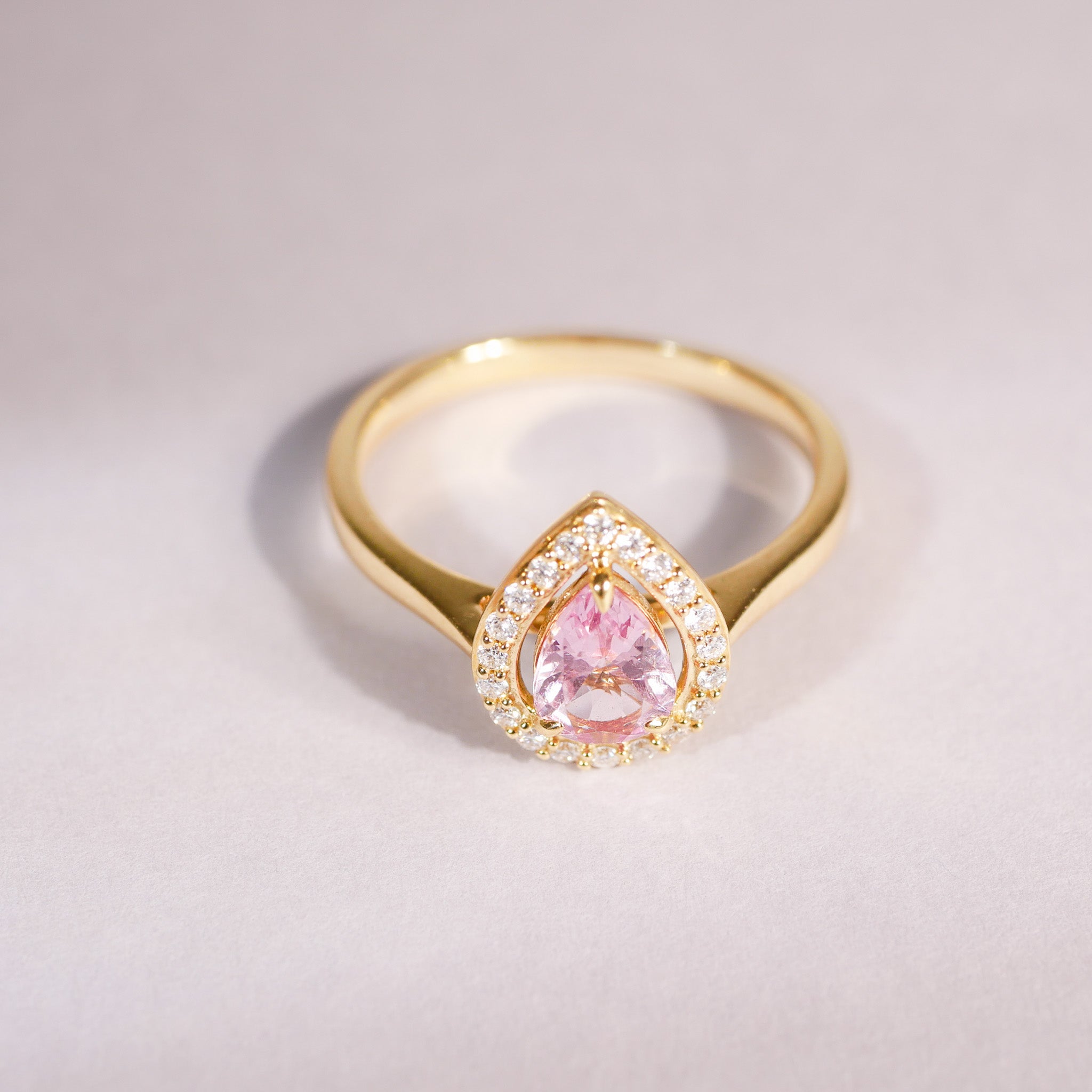 Pinker Granat Diamant Ring