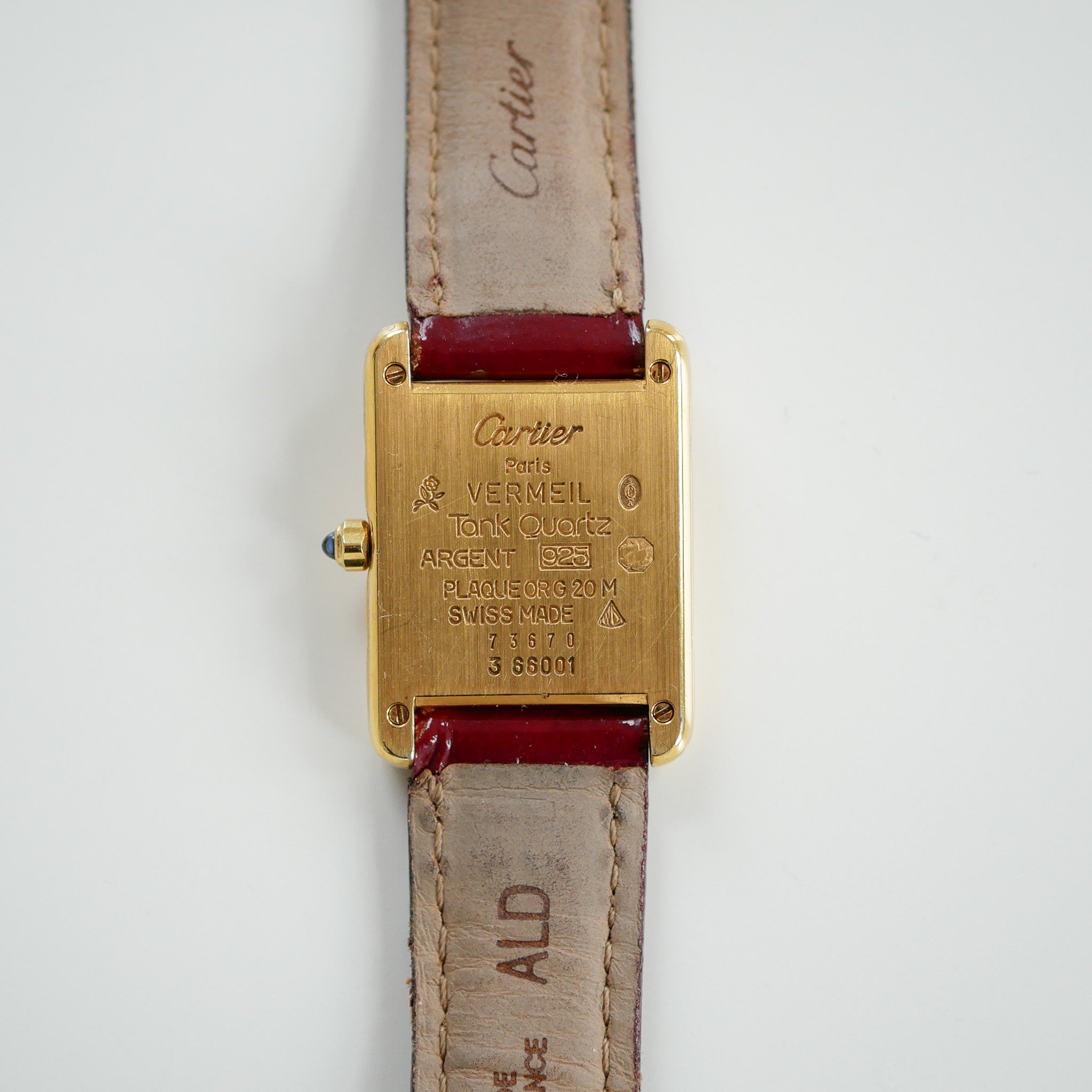 Cartier Tank Must Burghundy vermeil