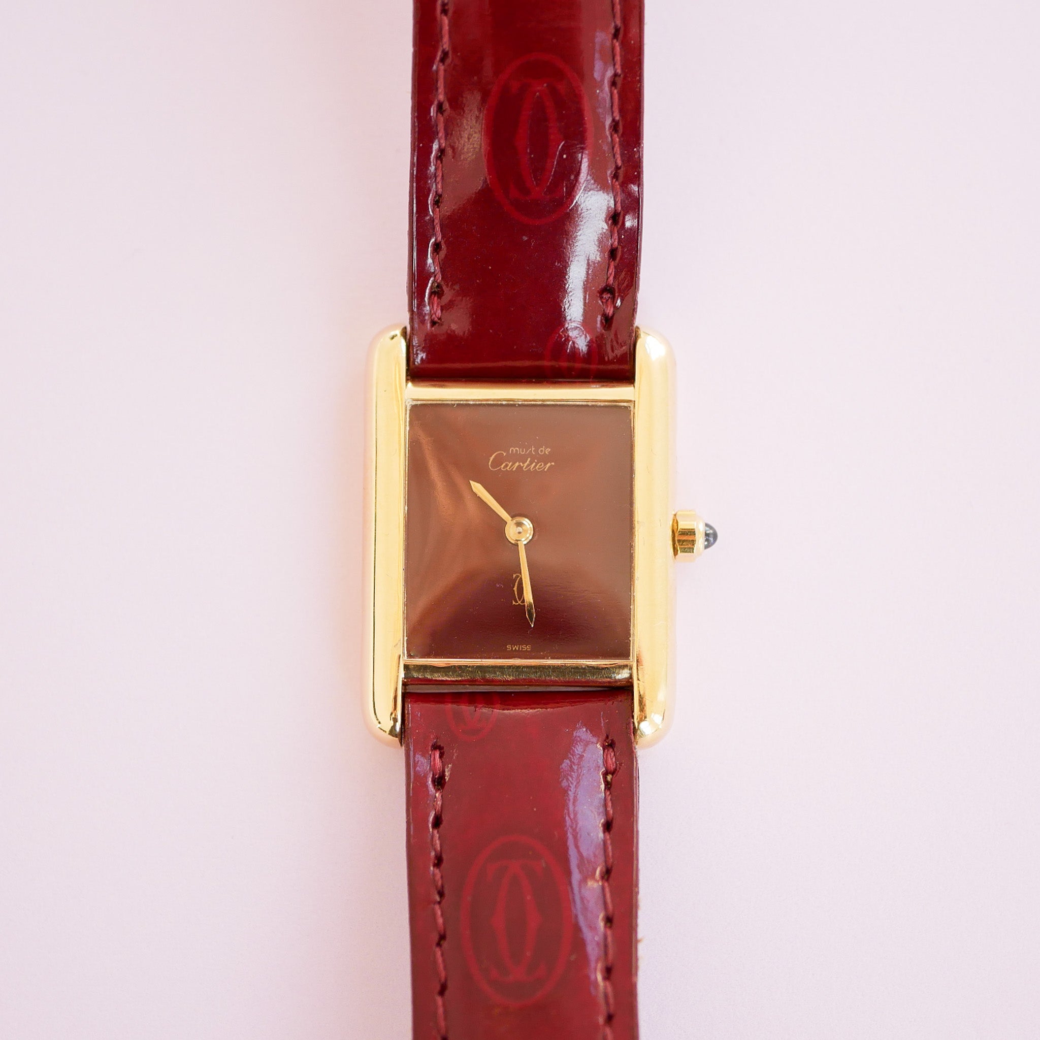Cartier Tank Must Burghundy vermeil