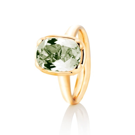 Ring Prasiolith facettiert 18KT