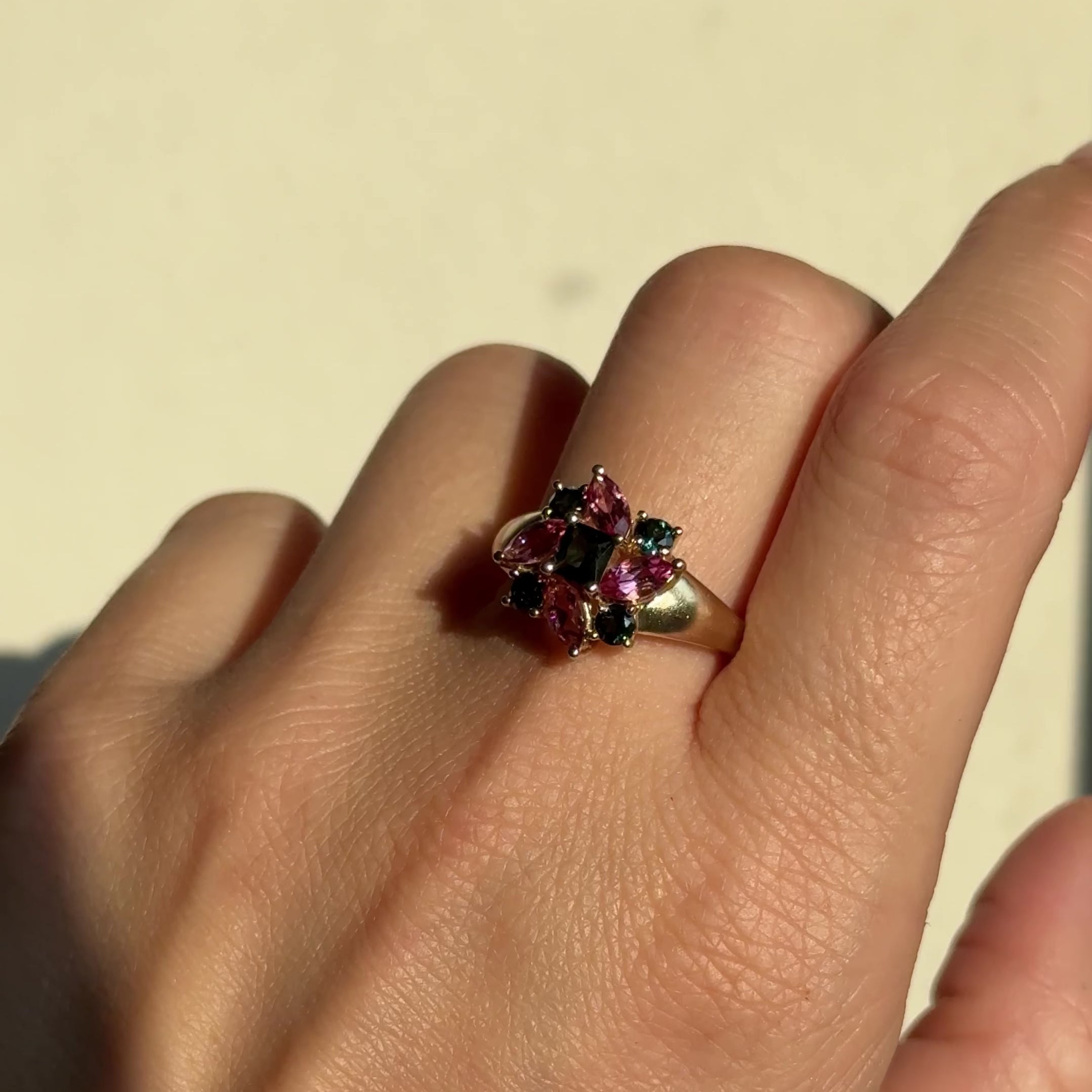 Vintage multi Turmalin Ring