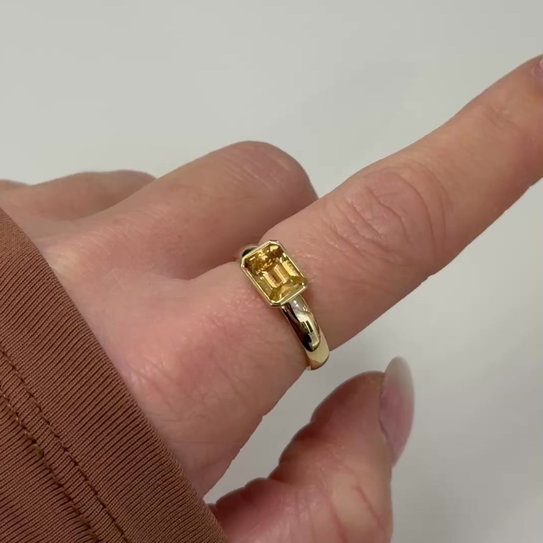 Ring golden Citrine DBG