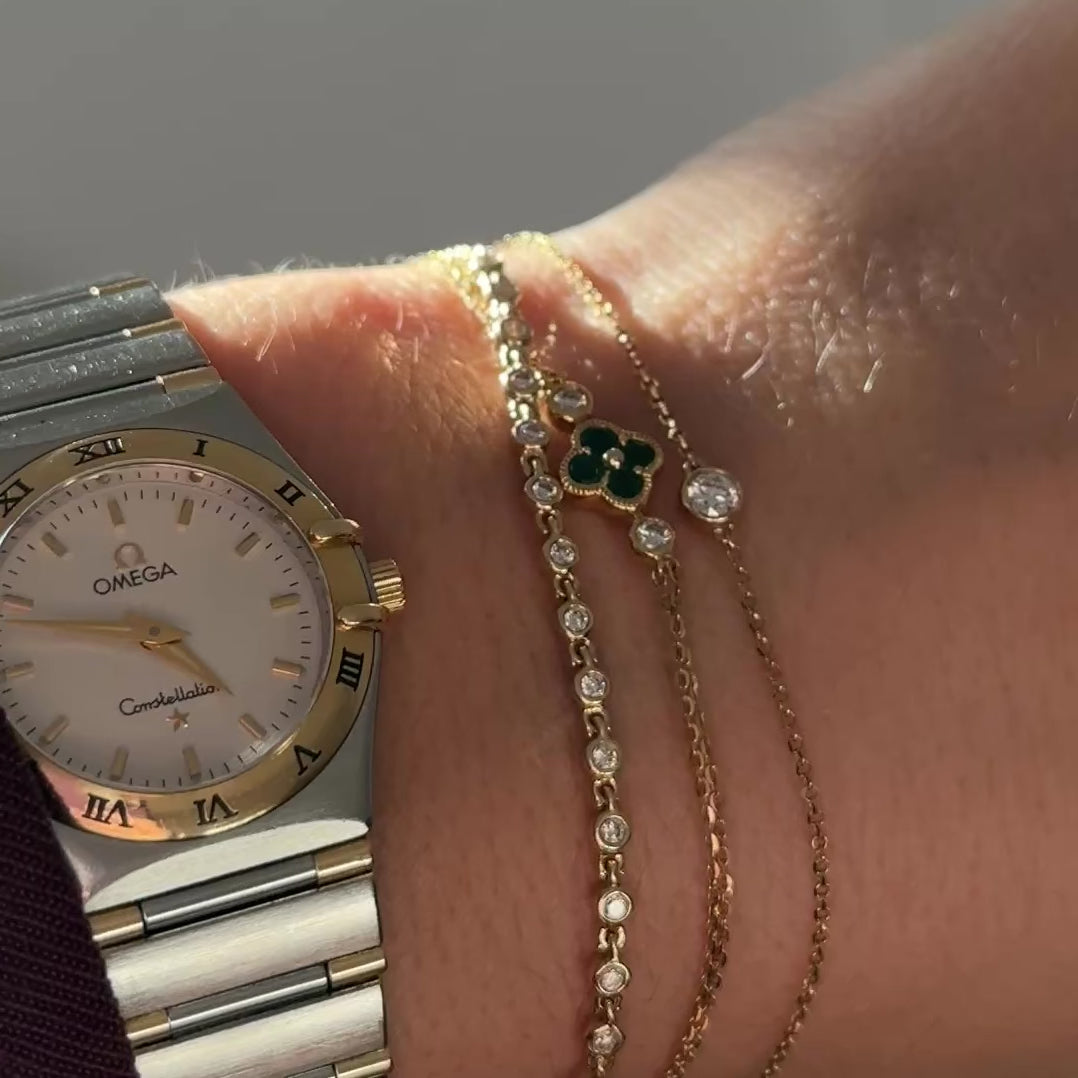 Armband Diamanten in Zargenfassung 14KT Gelbgold