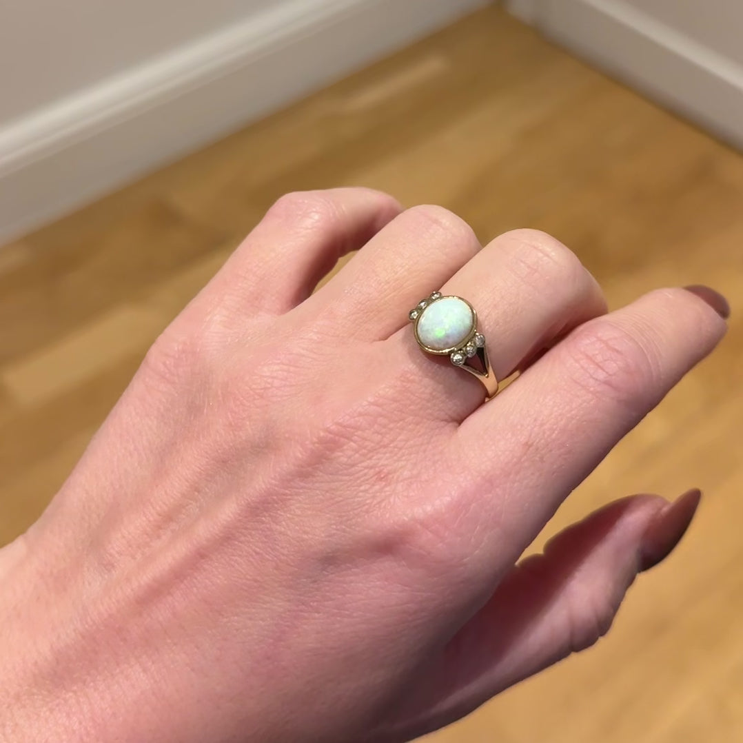 Vintage Opal Diamant Ring