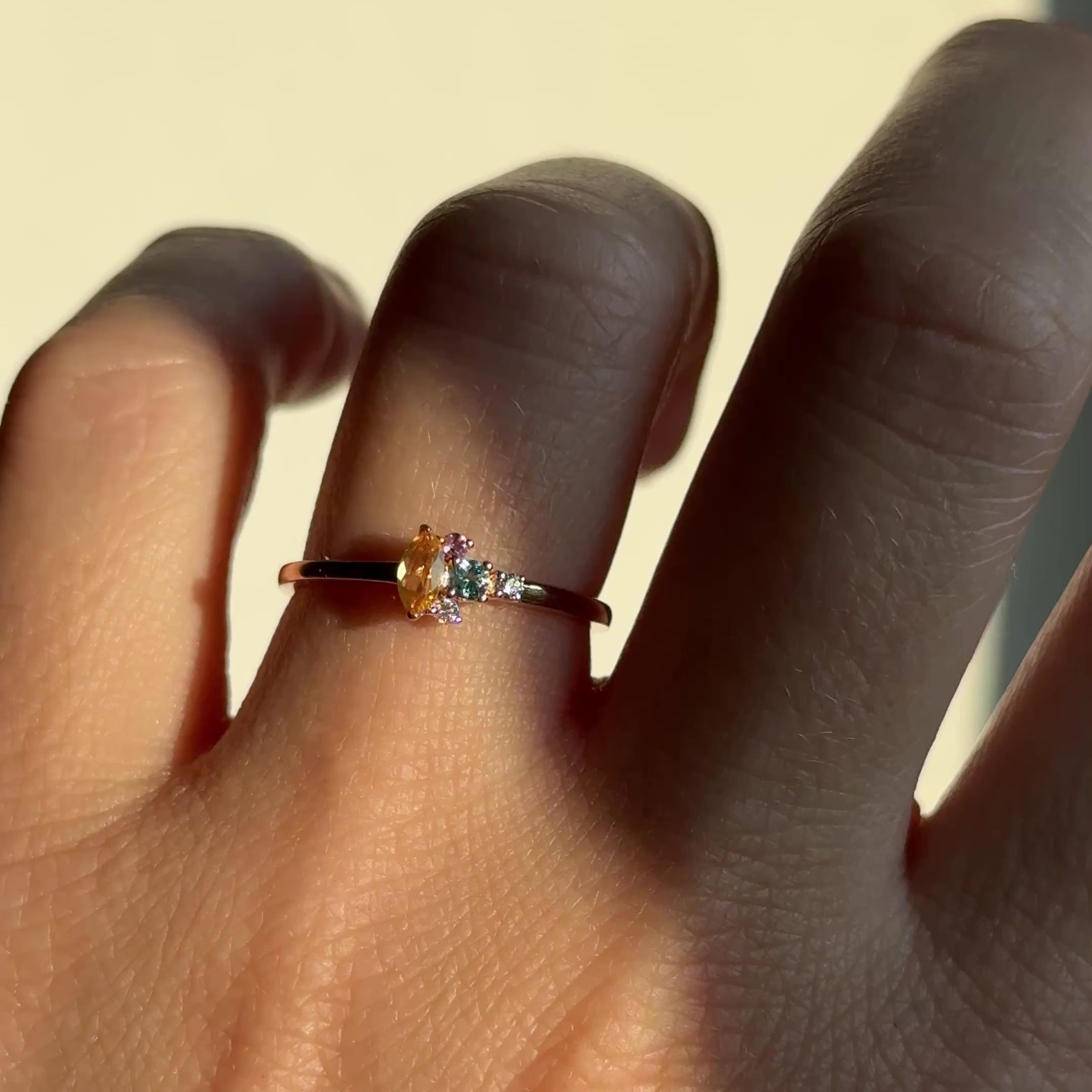 Ring Citrin Amethyst Topas Diamant