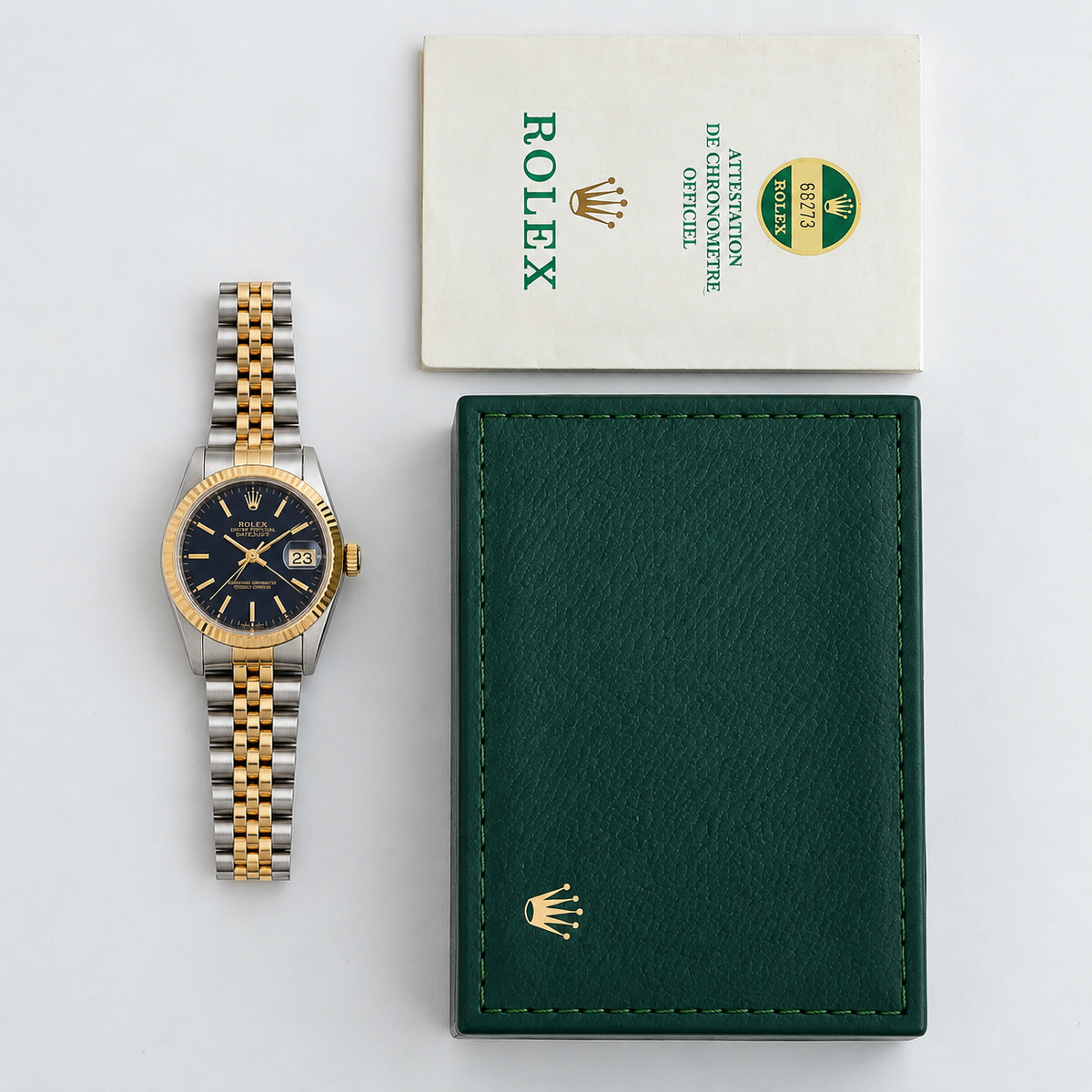 Rolex Datejust 31 Ref. 68273 Bicolor Blue Dial – Full Set