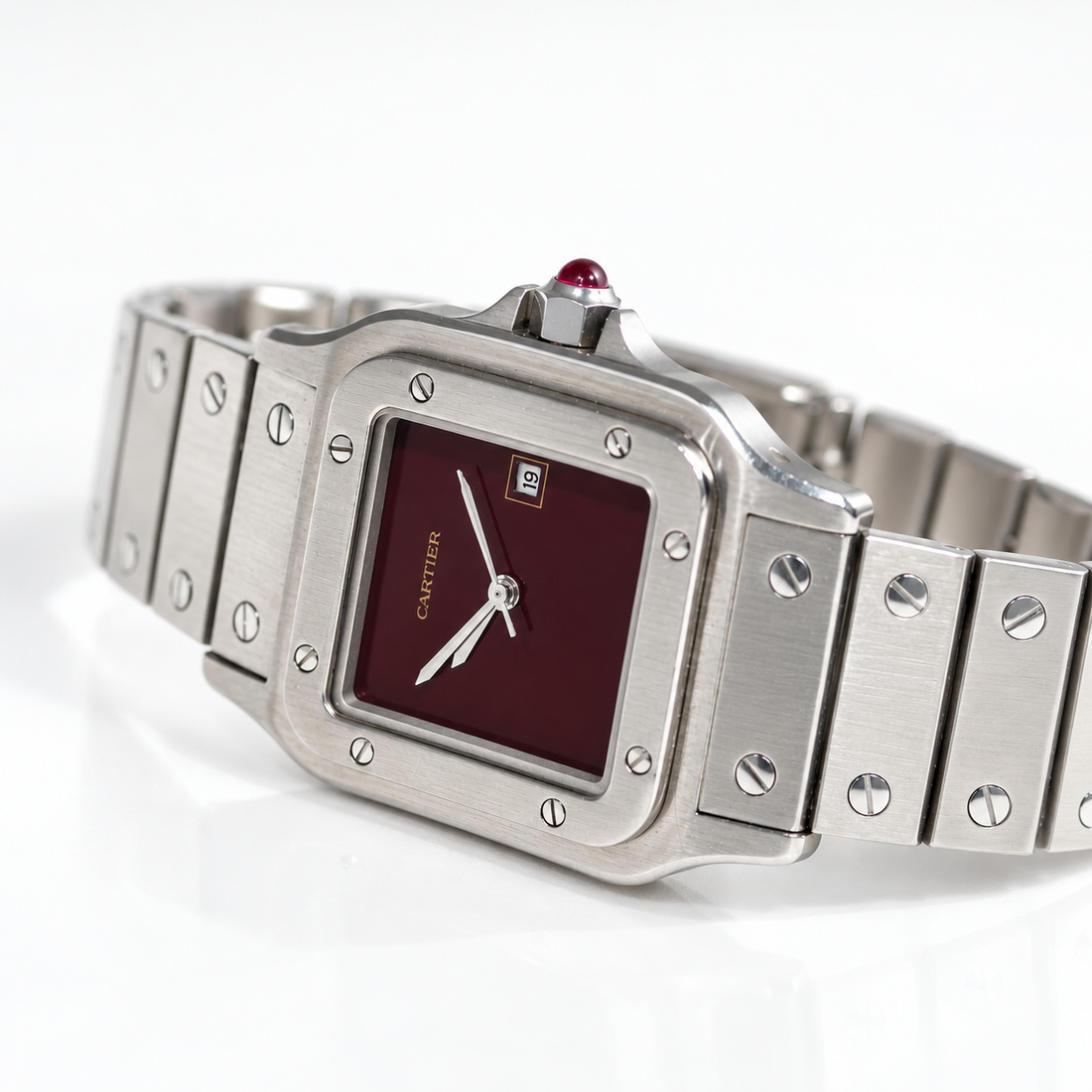 Cartier Carée burgundy dial ref. 2960