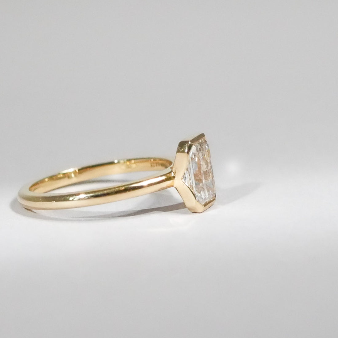 Emerald cut Diamant Ring 18KT