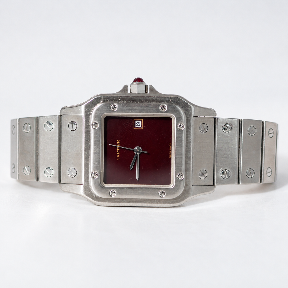 Cartier Carée burgundy dial ref. 2960