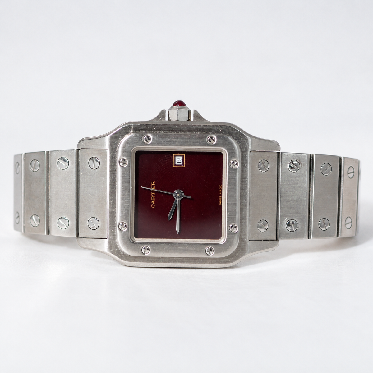 Cartier Carée burgundy dial ref. 2960