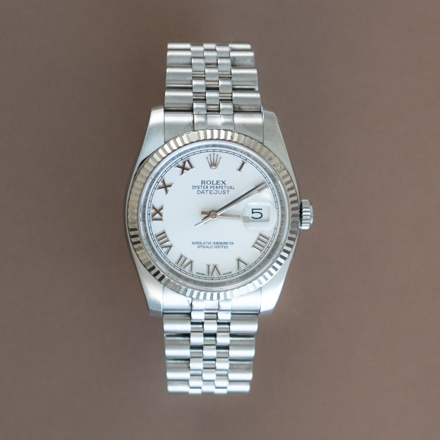 Rolex Datejust Weißes Zifferblatt Jubilee