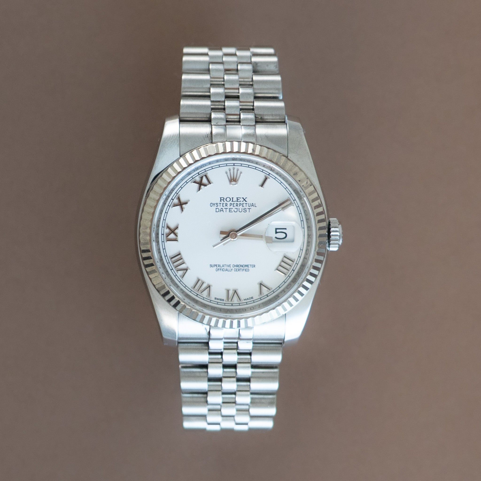 Rolex Datejust Weißes Zifferblatt Jubilee