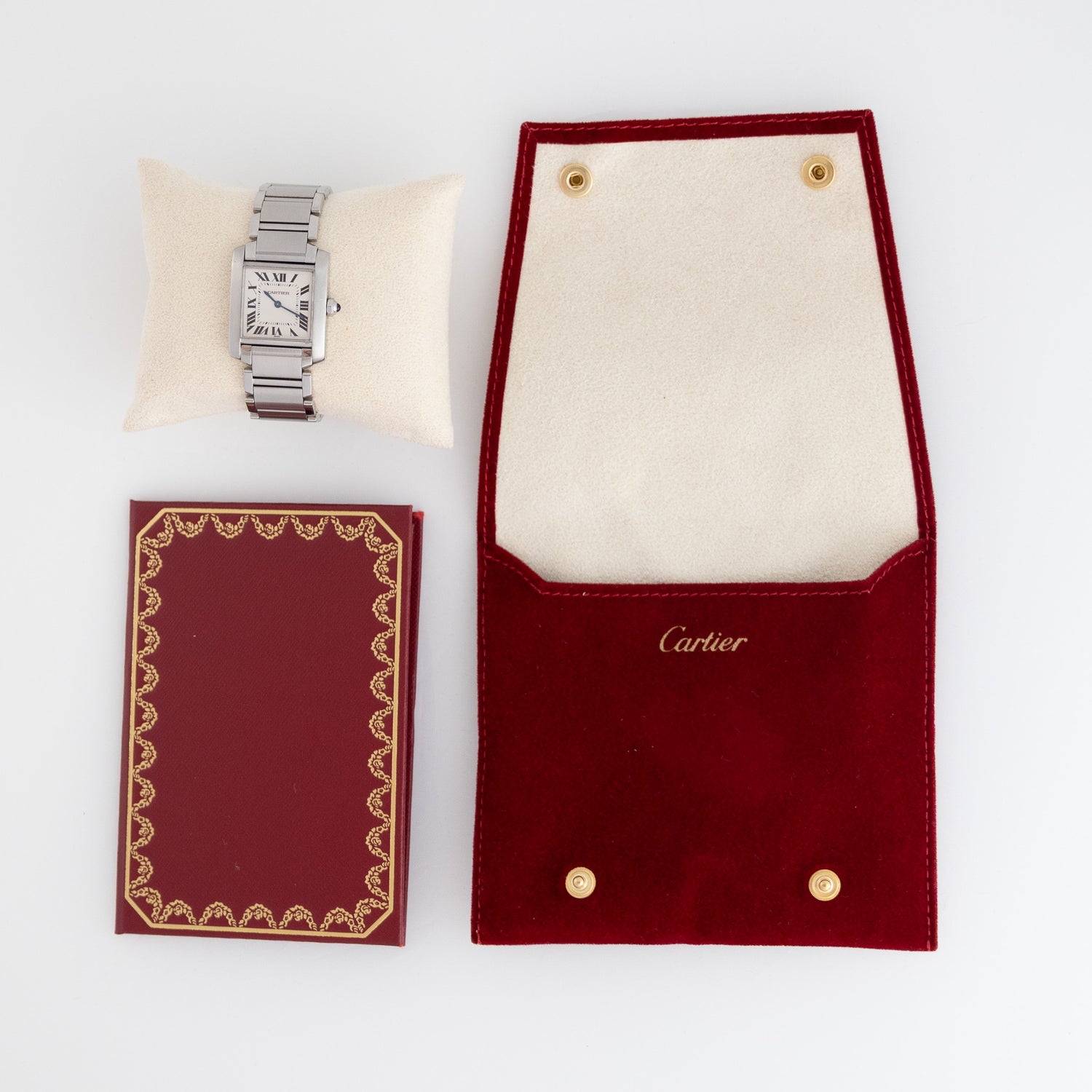 Cartier Tank Française Edelstahl Quartz Vintage Uhr