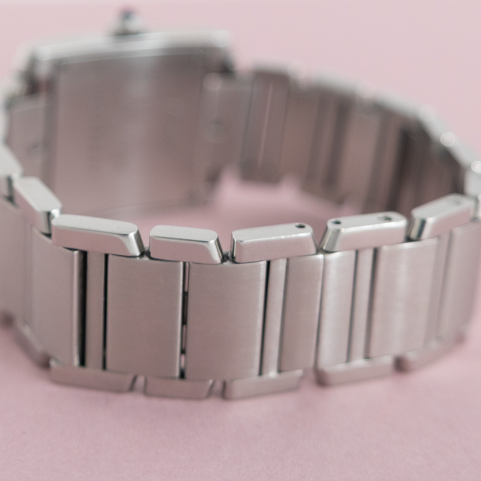 Cartier Tank Française Edelstahl Quartz Vintage Uhr