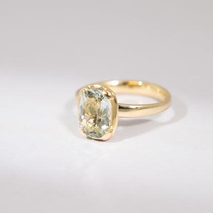 Ring Prasiolith facettiert 18KT