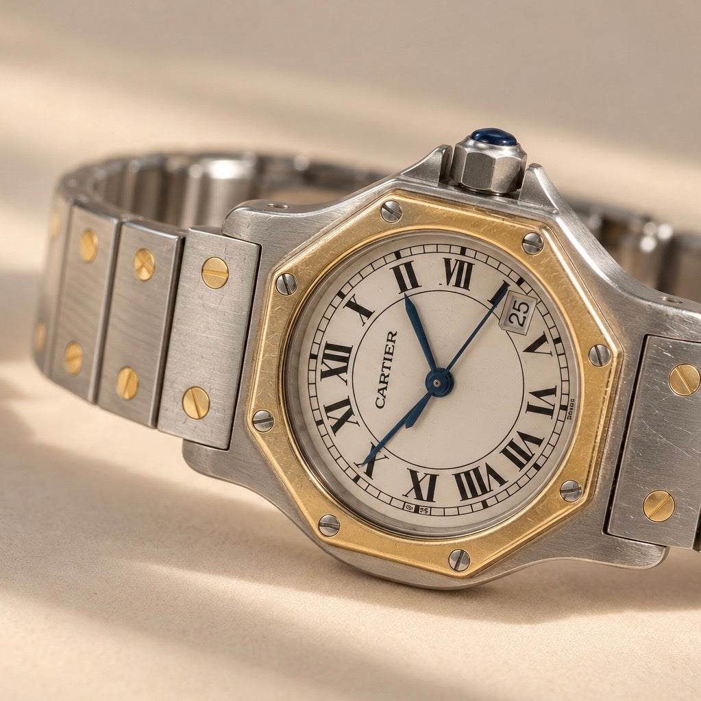 Cartier Santos Octagon SM Bicolor Quarz – Ref. 183903 | Vintage