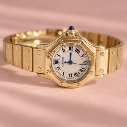 Cartier Santos Octagon SM – 18K Vollgold Automatik | Ref. 0906