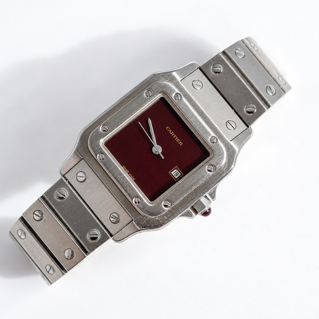 Cartier Carée burgundy dial ref. 2960