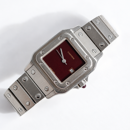 Cartier Carée burgundy dial ref. 2960