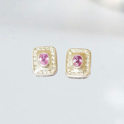 Vintage Ohrringe Saphir und Diamanten