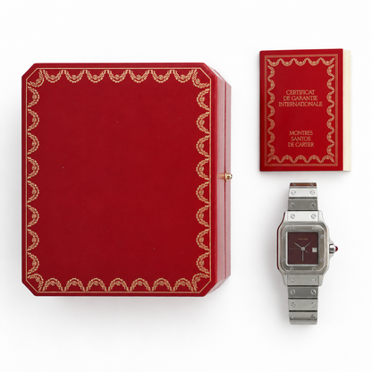 Cartier Carée burgundy dial ref. 2960