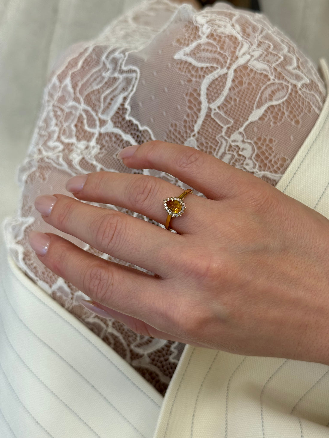 Citrin Diamant Ring