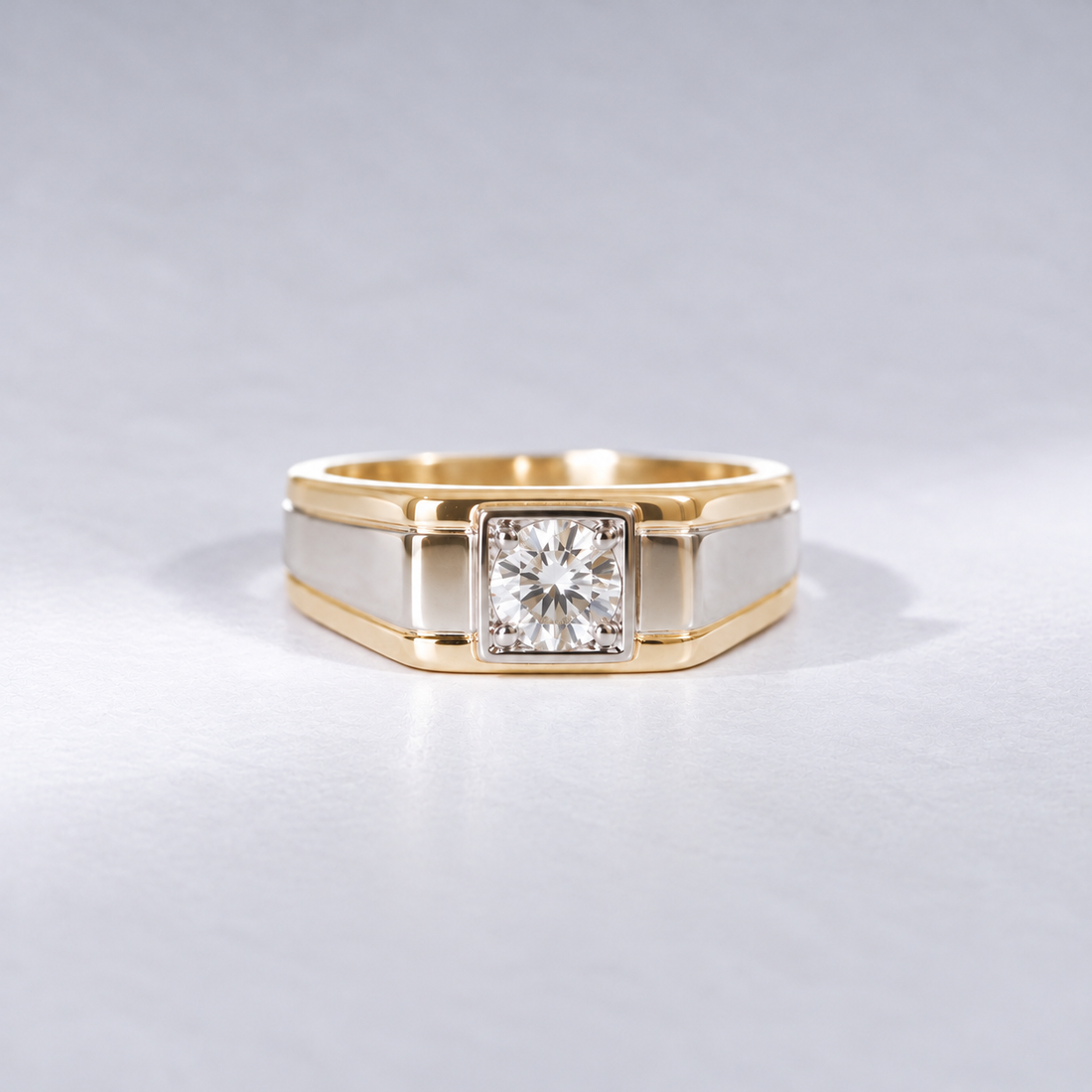 Vintage Diamantring 0,5 ct | 585 Gelb- & Weißgold, 14 KT Bicolor