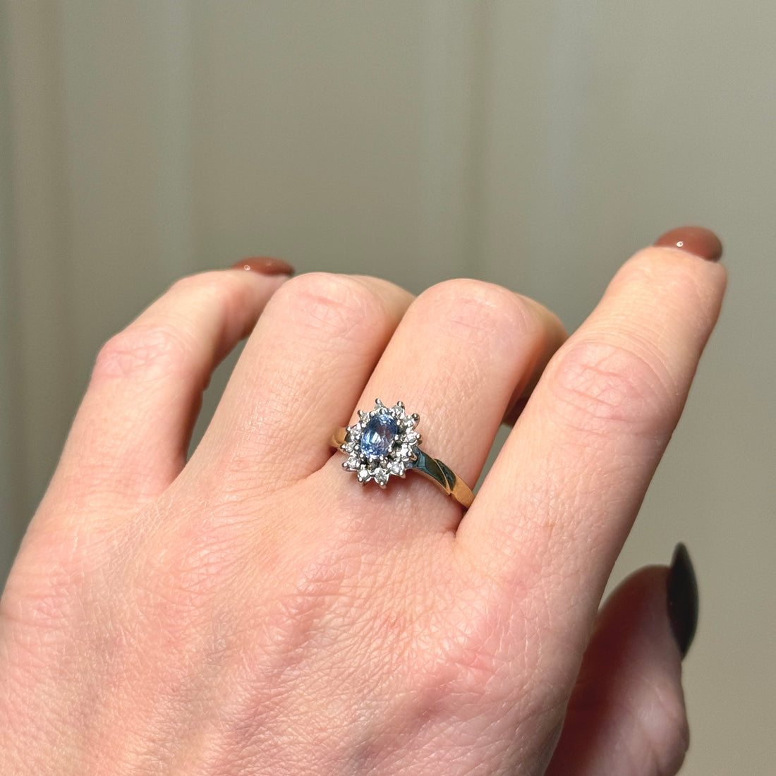 Vintage Saphir Diamant Ring