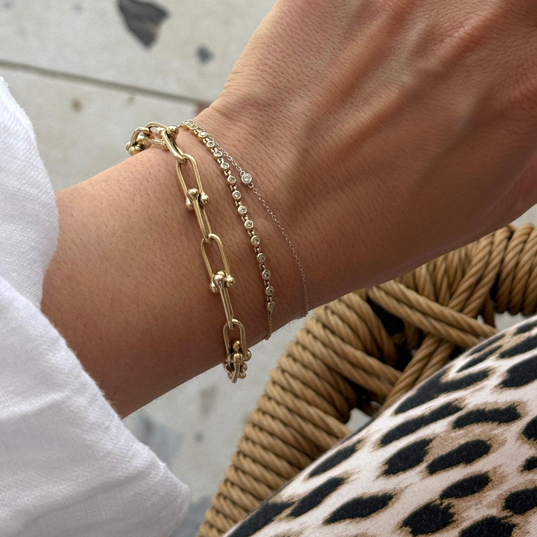 Armband Diamanten in Zargenfassung 14KT Gelbgold