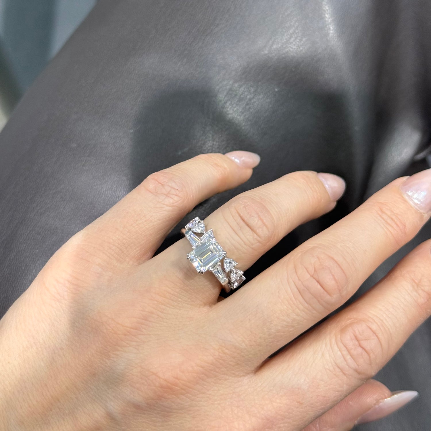 Offener Diamantring Trilliant-Schliff