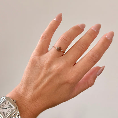 Diamantring aus 18 Karat Gelbgold mit braunem Diamant