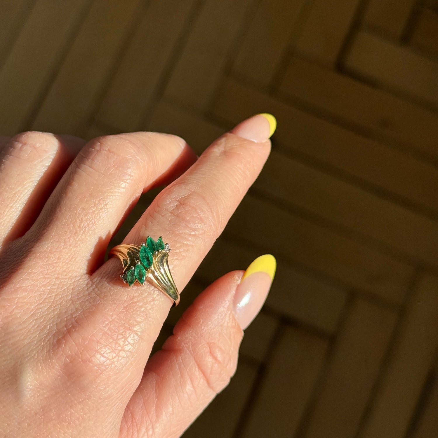 Vintage Ring Smaragd und Diamanten