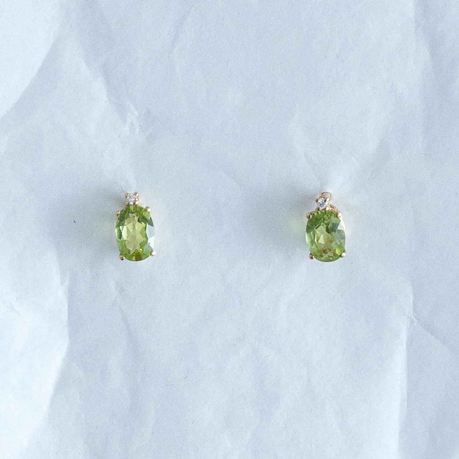 Peridot Diamant Ohrringe 18KT