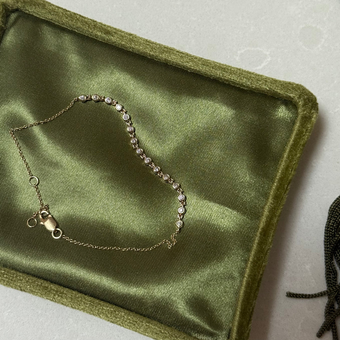 Armband Diamanten in Zargenfassung 14KT Gelbgold