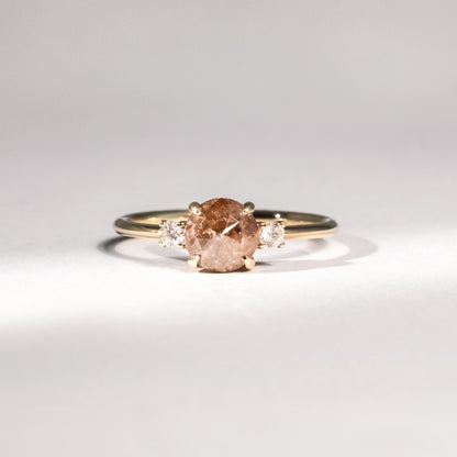 Diamantring aus 18 Karat Gelbgold mit braunem Diamant