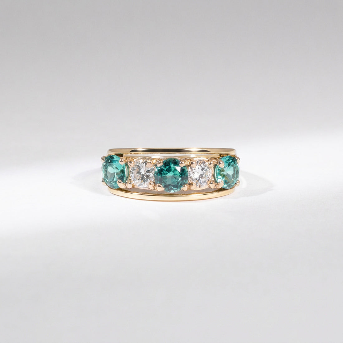 Vintage Turmalin Ring 1,80 ct Turmaline & 0,40 ct Naturdiamanten 18K Gold